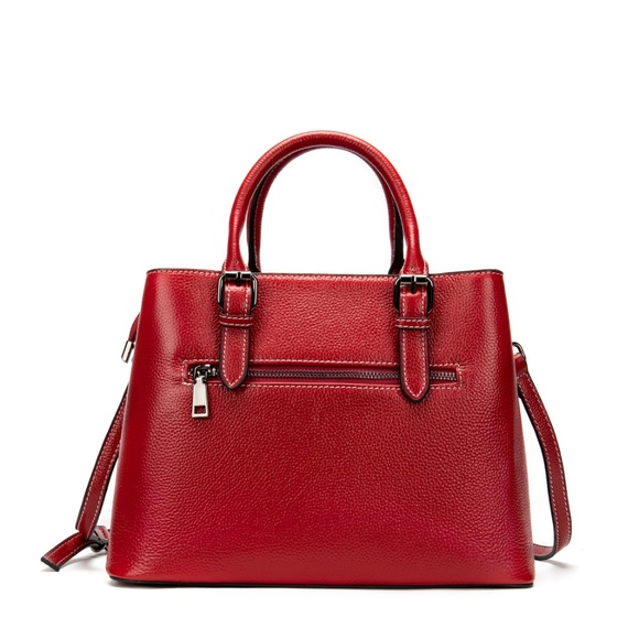 Top Layer Leather Tote Handbag For Women Red | Noblag Noblag Top Layer Leather Tote Handbag